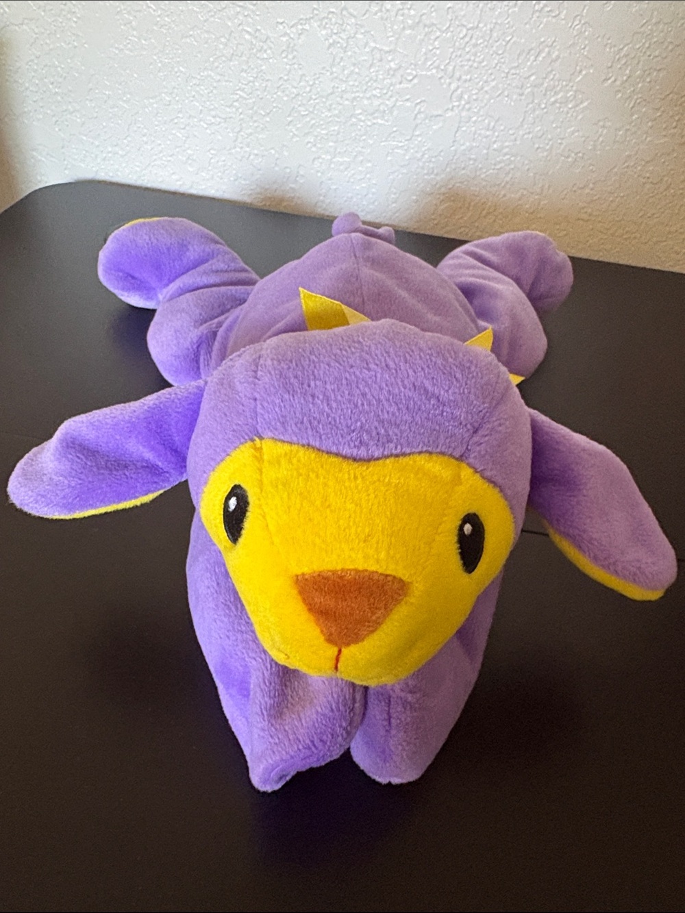 TY Purple and Yellow Plush Lamb Stuffed Animal